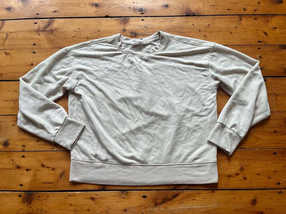 Workshop Republic Clothing Modal Blend Crewneck Sweatshirt Off White Size S